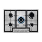 AEG 3000 Series 75cm 5 Burner Gas Hob with Wok Burner - Stainless Ste HGX75400SM