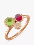 London Road 9ct Gold 3 Stone Bubble Cocktail Ring, N