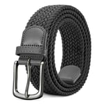 LAKIDAY Ceinture Homme Elastique Unisexe Tissu élastique Ceinture Élastique Tressée Stretch Belt Ceinture Étirable Pour les Hommes et les Femmes Plusieurs Couleurs Gris Longueur 120cm