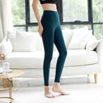 KANJJ-YU outdoor Back Waist Sports Tight Leggings Yoga Gym Tummy Control Legggings Non See Through Quality Pants Indoor (Color : Black Green, Size : L)