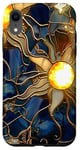 iPhone XR Golden Sun Celestial Stained Glass Moon and Stars Case