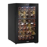 Baridi 52 Bottle Dual Zone Wine Cooler Fridge Touch Screen Controls LED Black