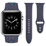 Vozehui Bracelet Compatible avec Apple Watch 45mm 44mm 42mm pour Femme Homme, Bracelet de Rechange en Silicone Souple avec Motif élégant Pour iWatch Bracelet Series SE 7 6 5 4 3 2 1