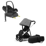 Thule, Kombi-/Duovogn, Shine inkl. Maxi-Cosi CabrioFix &amp; Base - Grey Melange/Aluminum