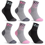 L&K Lot de 6 femme chaussettes sportive multicolore chaussette en coton hiver 92295 35 38