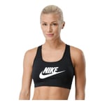 Nike Women's Swoosh Futura Bra - Black/White, X-Large