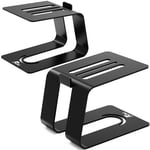 NJSJ Speakers Stand (Pair), Heavy Duty Desktop PC Speaker Stands Mount for Small & Medium Bookshelf Speakers,Computer Speaker,Satellite Speakers,Black