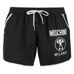 Moschino Mens Milano Logo Black Short Swim Shorts - Size Small