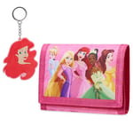 Disney Portefeuilles Enfant, Coffret Cadeau Porte Monnaie et Porte Clé, Idée Cadeau Stitch, Reine des Neiges, Princesse (Rose Princesses)