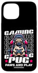 iPhone 15 Gaming Pug Video Game Dog Graphic For Men Boys Women Kids Case