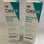 2 X NEW CeraVe Resurfacing Retinol Serum - 30ml. Boxed.