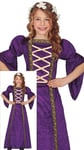 FIESTAS GUIRCA Déguisement de Dame Violette pour Filles - Costume de princesse noble médiévale - Costume reine pour enfants filles - Filles de 10 à 12 Ans