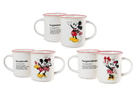 Home Mickey et Minnie Xmas 7312568 Lot de 6 tasses Mug en Chine Bone China, 330 cc, Noël, fêtes