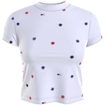 T-shirt Tommy Jeans  T Shirt court  Ref 54093 YBR Blanc