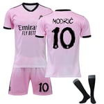 22/23 Ny säsong Real Madrid CF Rosa sammärkt minnesutgåva MODRIC Nr 10 Barn Jersey-paket Barn-18