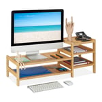 Bamboo PC Monitor Stand, Screen Riser for Computers, Desk Accessory