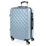 ITACA - Valise Grande Taille. Grande Valise Rigide 4 roulettes - Valise Grande Taille XXL Ultra Légère - Valise de Voyage. Combinaison Verrouillage, Bleu Clair