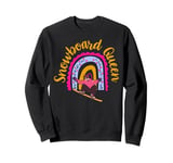 Snowboard Queen Boho Rainbow Winter Sports Snowboarding Girl Sweatshirt