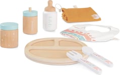 Miniland DOLL WOODEN FEEDING SET, Beige, 94060