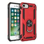 Apple iPhone SE (3nd Gen) Military Armour Ring Case Red