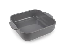 PEUGEOT - Square Ceramic Baking Dish - 21 cm (Handles Included) x 17.5 cm x 6 cm - Capacity: 1.1 L - Single Serving - 10 Year Guarantee - Made In France - Light Grey Colour