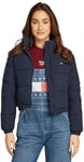 Tommy Jeans Doudoune Femme Cropped Essential Puffer Courte, Bleu (Dark Night Navy), M