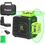 Huepar - Niveau Laser Vert à 2 x 360 avec Batterie Li-ion Rechargeable, Laser Level Auto-nivellement, Batterie Li-ion avec Port de Charge de Type-C