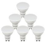 paul russells GU10 LED Bulbs, 7W 600lumens, 50Watt Equivalent Halogen GU10 Spotlight Bulbs Replacement, 100° Wide Beam, Natural Cool White 4000K, No Flickering, Energy Saving Non-Dimmable, Pack of 6