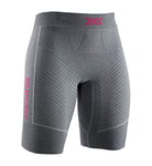 X-BIONIC Women Invent 4.0 Run Speed Shorts - Dolomite Grey Melange/Neon Flamingo, Large