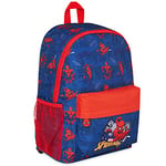 Marvel Sac à Dos Enfant Cartable Garcon Primaire CP Super Heros Avengers Spiderman (Bleu/Rouge)