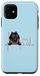 Coque pour iPhone 11 EKG de battements de cœur pour chiens Wolf Spitz Funny Dogs My Cardio