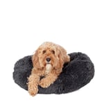 Danish Design Essentials Panier Moelleux en Forme de Donut pour Chien - Gris Anthracite - Taille M - 50 cm - Lavable en Machine