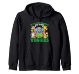 Funny Zoo Keeper My Coworkers Eat Their Veggies Zip Hoodie