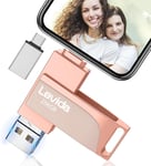 Cle Usb Pour Phone, Clé Usb 256 Go,Photo Stick,4 En 1 Clef Usb 3.0,Usb Stick Pour Ios/Smartphone/Pad/Pc(Mémoire Mobile,Sauvegarde Automatique Et Transfert Photos),Rose Clair[Q1232]