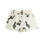 Mini Rodini Note Aop Muslin Shorts White | Vit | 80/86 cm