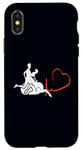Coque pour iPhone X/XS Triathlon Heartbeat EKG Jeu de sport amusant pour natation, vélo, course à pied