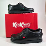 Kickers Fragma Mens Smart Shoes Leather Lace Up Black UK Size 6 Uniform School