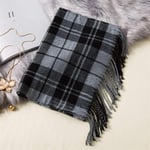 Tartan Echarpe Châle Classique Élégant Noir Blanc À Carreaux Hommes Écharpe Homme Automne Cachemire Poncho Femme Hiver Écharpes Mâle Écharpe-C