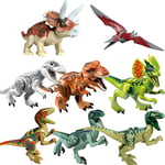 8x Jurassic World Dinosaurier T-Rex Figur Bausteine Blöcke Bestes Kindergeschenk mehrfarbig