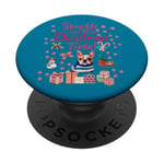 French Dog, Sparkle and shine Christmas time, quote PopSockets Adhesive PopGrip