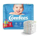 Attends Comfees Premium Diapers Unisex Baby Tab Closure Size 3 Count of 36