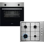 Zanussi Electric Single Fan Oven &amp; Gas Hob Pack - Stainless Steel