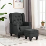 Fauteuil avec repose-pied, Fauteuil Salon, Fauteuil tv gris foncé tissu con876824 Maison Chic