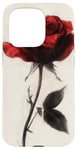 Coque pour iPhone 15 Pro Rose Minimalisme Minimalisme Pétales Rose Art Floral