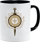 Jungle Mug Tasse viking nordique | Idée cadeau pour les hommes âgés, papa, grand-père, tasse à café, motif viking, tête de mort, chope à bière thors hammer (VIKING032)