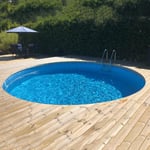 Planet Pool Stålväggspool Premium Inbyggd Rund Ø350 cm D:150 inkl SF8 Stege och Tillbehör RN35150BP