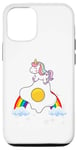 Coque pour iPhone 12/12 Pro Œuf au plat licorne pour garçons, filles, femmes, enfants, adolescents, arc-en-ciel