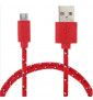 Cable Tressé pour ALCATEL 1B 3m Universel Chargeur Connecteur Micro USB Tissé Nylon - ROUGE