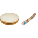 FUZEAU - 9339 - Ocean drum - Tambour océan avec peau naturelle Ø 35 cm -  Imite le son de la mer - Relaxation - Musicothérapie - Ambiance nature -  Dès