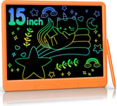 Tablette Dessin Enfant 15 Pouces Effaçables Tablette D'Écriture Lcd Colorée Tablette Magique Manuscrite,Grands Cadeauxs Pour 2+ Ans Garçons Filles (Orange)